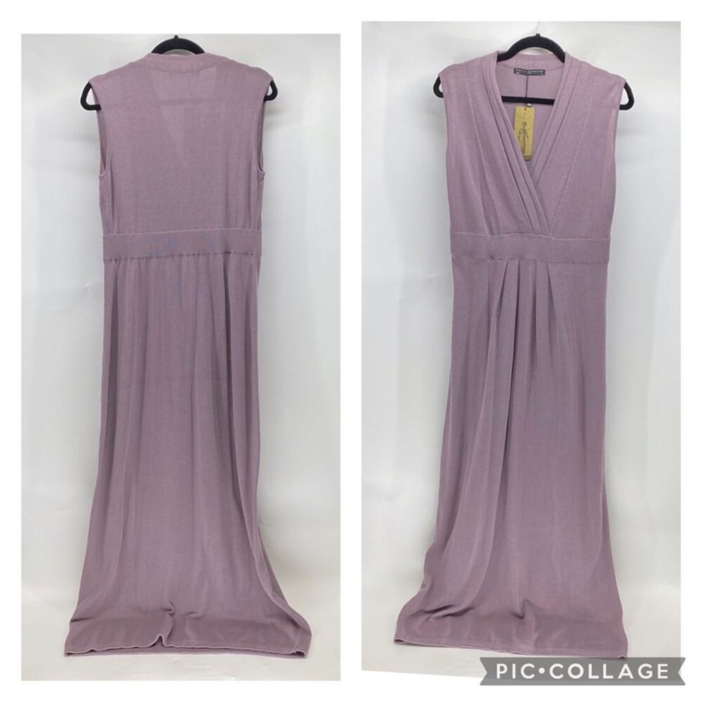 Peruvian Connection ADRIATICO lilac maxi knit dress minimalist size M